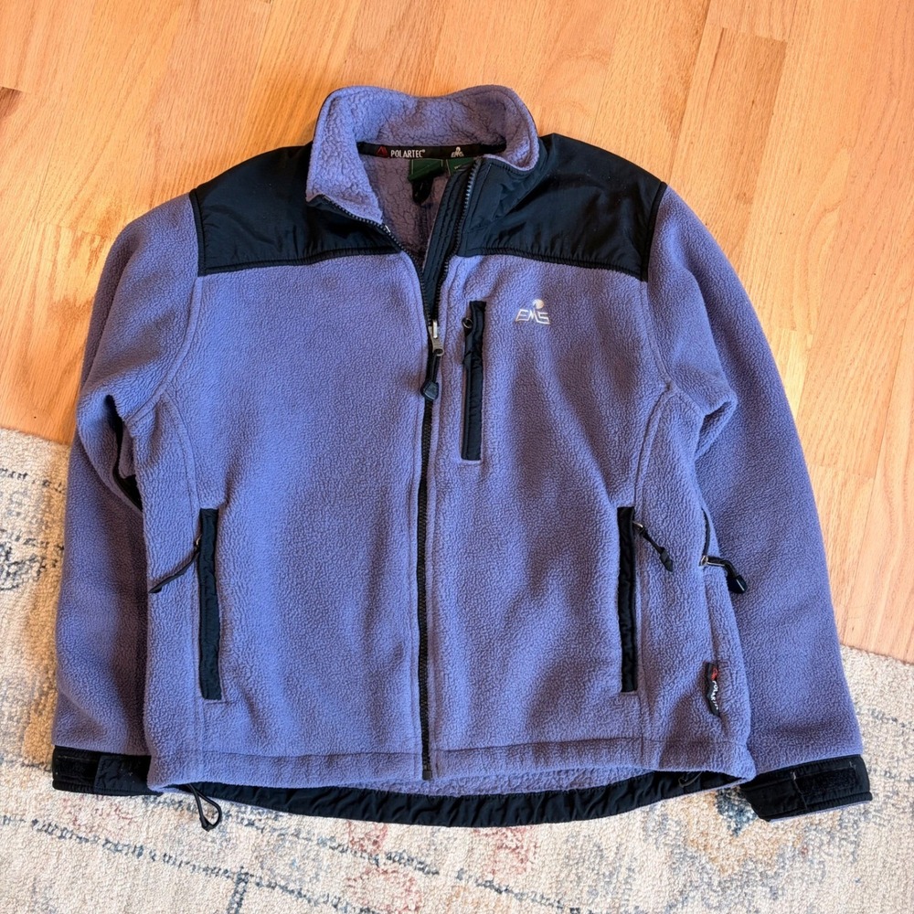 Vtg EMS 90s Polartec Fleece Full Zip Womens Purple Gorpcore Outdoors Hiking L